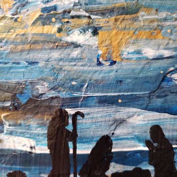 'Birth' Acrylic Painting on Tile - Picture 2 of 4